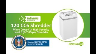 Intimus 120 CC6 Micro Cross Cut High Security Paper Shredder | Binding101