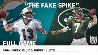 "Marino Fake Spike" Miami Dolphins vs. New York Jets (Week 13, 1994)  | NFL Full Game