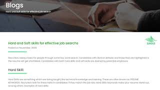 SUNDUS   Hard and Soft skills for effective job search