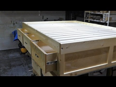 Make a queen size bed frame with 3 drawers Make a queen size bed frame with 3 drawers
