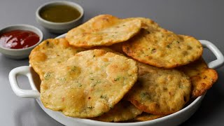 Most Delicious Homemade Aloo Puri Recipe | Potato, Onion, Flour | Make This Crispy Puri Snack Recipe