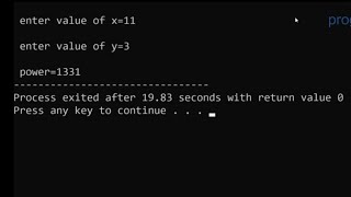 C program to calculate x power y using function || x power y using function