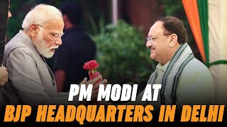 PM Narendra Modi at BJP Headquarters in Delhi, JP Nadda welcomed the Prime Minister in CEC meeting