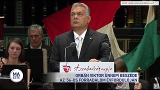 Orbán Viktor miniszterelnök október 23-i ünnepi beszéde a Zeneakadémián