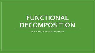 Functional Decomposition