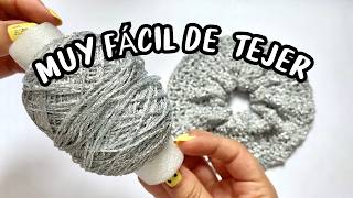 ¡SÚPER IDEA!🥰 Mira lo que tejí para mi cabello un SCRUNCHIE | Tutorial Hebras Crochet