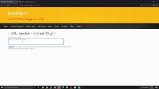 SQL Injection Stored Blog bWAPP tutorial