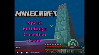 Minecraft! Speed building a guardian farm with WitnessedDrip92 #minecraft #guard