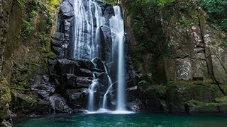 音風景　桑の木の滝　マイナスイオン　新宮市　癒し