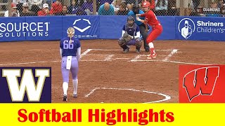 Wisconsin vs #6 Washington Softball Game Highlights, Feb 17 2024