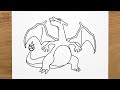 How to draw CHARIZARD (Pokemon) step by step, EASY