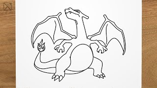 How to draw CHARIZARD (Pokemon) step by step, EASY