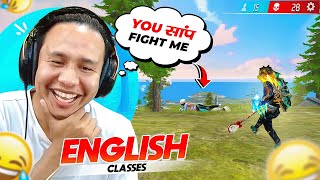 Pro अंग्रेज़ी English Lessons by Tonde Gamer in Free Fire 😂 Funny Duo Vs Squad Game with TGR NRZ