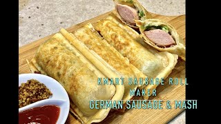 German Sausage & Mash Roll Kmart Sausage Roll Maker Cheekyricho Cooking Youtube video Recipe ep1,397
