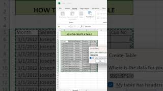 How to Create a Table | Excel Tutorial for Beginners
