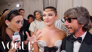 Florence Pugh: Why the Met Gala is "Ultimate Adult Dress Up" | Met Gala 2023 With Emma Chamberlain
