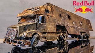 Volvo VNL780 - Restoration Abandoned Semi trailer Red Bull truck