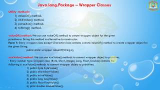 Lesson - 6 : java.lang Package - Wrapper Classes in Java Programming Language
