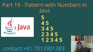 Pattern with Numbers in Java - Part 19