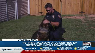 Retiring Jackson K-9 gifted new privacy fence