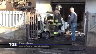 Montesilvano - Auto in fiamme, paura in via Adige