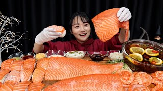 통연어 2kg 먹방 통연어와 직접 만든 연어국수, 연어초밥 리얼사운드 | SALMON | MUKBANG | EATING SHOW | ASMR