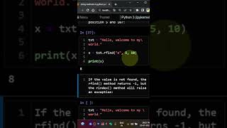 rfind string method python english #python #shorts