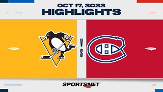 NHL Highlights | Penguins vs. Canadiens - October 17, 2022
