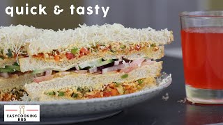 Schezwan Cheese Sandwich recipe | Mumbai street food | Easy Cooking Hub