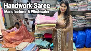 Crush/ Tissue Organza/ Glass Tissue/ Handwork Saree Manufacturer \u0026 Wholesaler in Kolkata