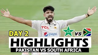 Pakistan Vs South Africa Highlights | 1st Test Match Day 2 | Pak Vs Sa