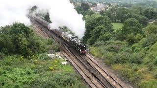 35028 Clan Line Storms up the 1 in 50 Bank at Upwey, End Of Southern Steam 09/07/2024