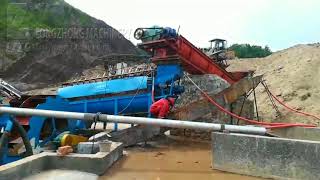 Rotary screen + LZZG sand washing and recycling machine