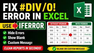 Stop #DIV/0! Errors in Excel with IFERROR (Easy Trick)