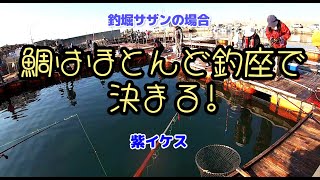 みんなで楽しく海上釣堀　鯛はほとんど釣り座できまる(釣堀サザンの場合)