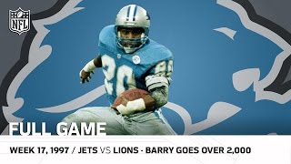 Barry Sanders Passes 2,000 Yards | New York Jets vs. Detroit Lions (Week 17, 1997) | NFL Full Game