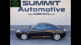 2008 HYUNDAI TIBURON GS TWO DOOR COUPE IN BLACK PEARL SUNROOF WALK AROUND REVIEW 10762A SUMMIT SOLD!