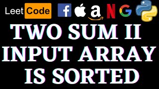 Two Sum II - Input Array Is Sorted | Leetcode Python Solution | Python