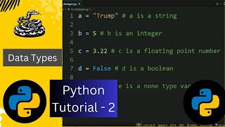 Data Types | Python Tutorial - 2 (Python Full Course) #python #datatypes