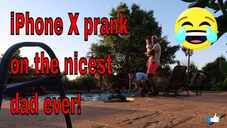 DAD'S IPHONE X FALLS IN POOL PRANK | NICEST DAD EVER!