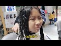 mom takes xiao ai to cut her hair and spend 39 yuan to cut her hair while standing