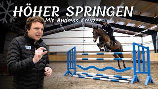 Wenn's ein Loch höher wird...🤯  Selbstvertrauen gewinnen über höhere Sprünge🐎