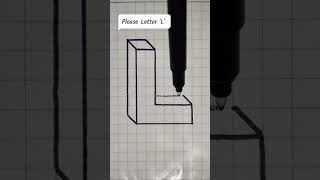 3D L Letter Drawing | Sketching | Painting by Pen | Pencil