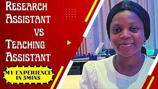 Teaching assistant VS Research Assistant| Which is better| My experience