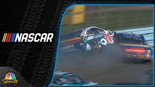 William Byron sandwiched between Turn 2 wall and Brad Keselowski at the Glen | Motorsports on NBC