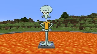 Squidward gets a bad spawn in Minecraft