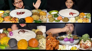 3x edited Mukbangers eating phena bhat/panta bhat with different types of bhorta/bharta|| speedyasmr