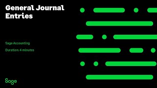 Sage Accounting - General Journal Entries (Canada)