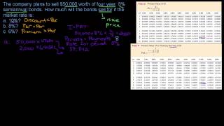 Bond issue price calculations with changing market rate (present value)