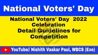 National Voters' Day  2022 Celebration / Detail Guidelines for Competition